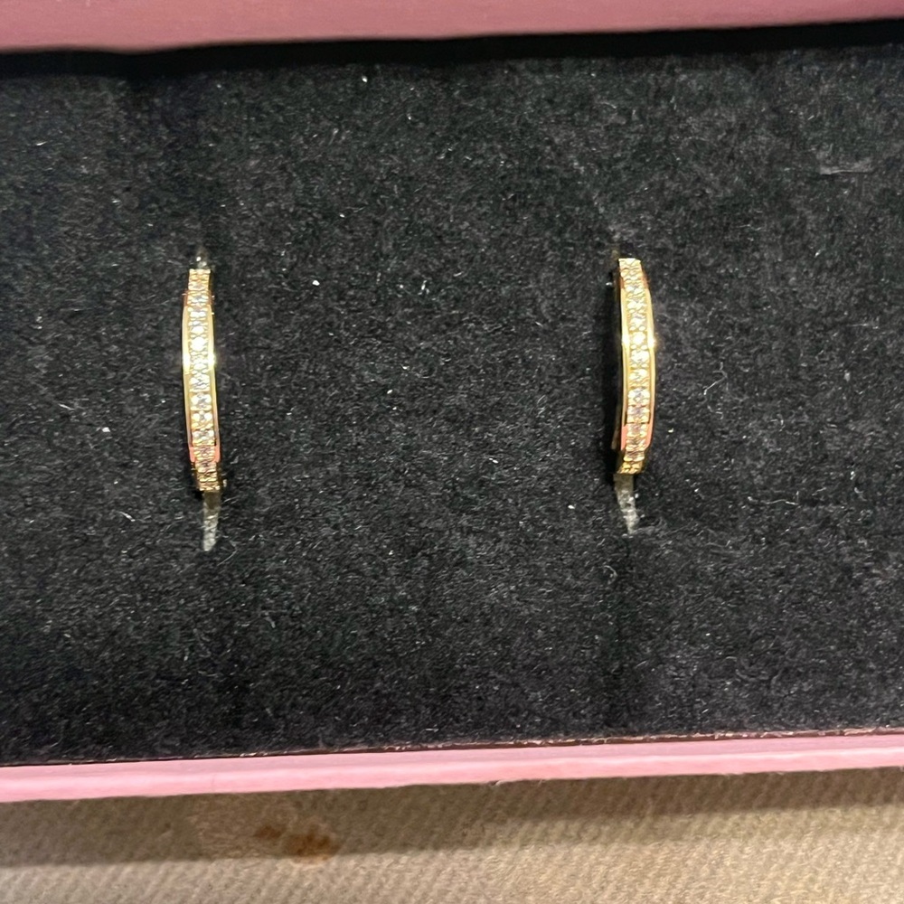 Elegant Gold plated and diamonds Hoop Earrings